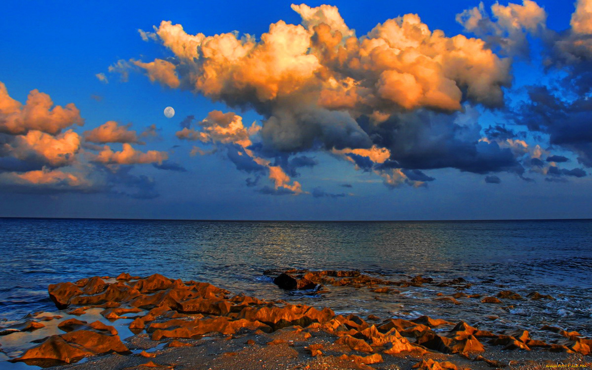 twilight, moonrise, , , , , , , 